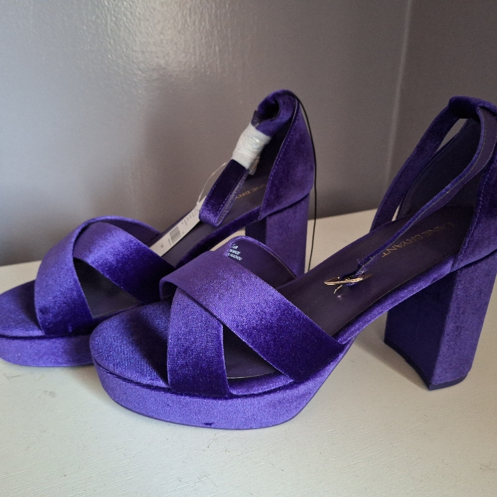 Purple chunky heel lane bryant heels